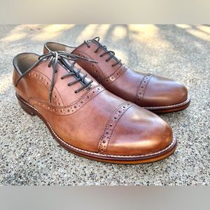 Mens Aston Grey Osaka Cap Toe Oxford Brown Dress shoes size 8.